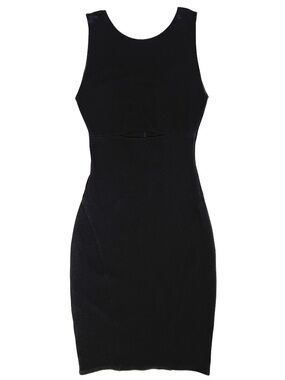 Helmut Lang Black Sculpted Mini Dress with Key Hole Detail